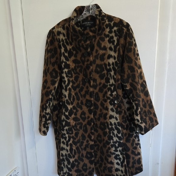 Centrigrade Jackets & Blazers - Centigrade Women's Brown and Black Leopard Coat.